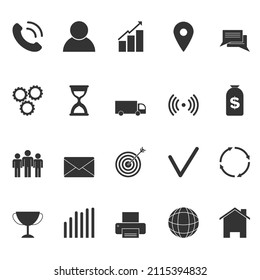 set of different icons for business marketing logistic or presentation