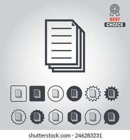 Set of different icons with document for web design, stickers and applications