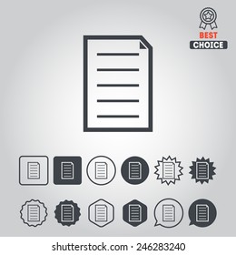 Set of different icons with document for web design, stickers and applications
