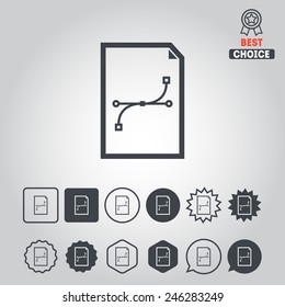 Set of different icons with document for web design, stickers and applications