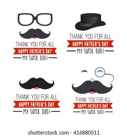 Set of different icons for father's day celebrations on a white background