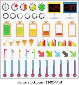 Set of different indicators, vector eps10 illustration