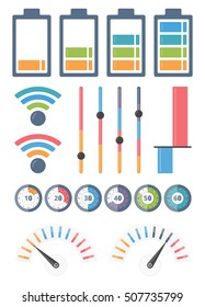 Set of different indicators, vector eps10 illustration