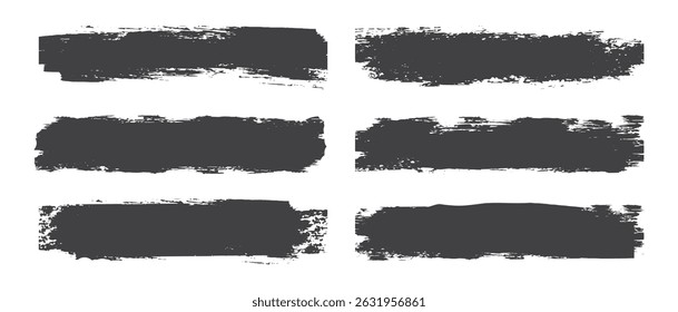 Conjunto de diferentes pinceladas de tinta. Pintura roja, pincel de tinta, pinceladas, pinceles, líneas, caja, sucio. Grungy cepilla la colección.