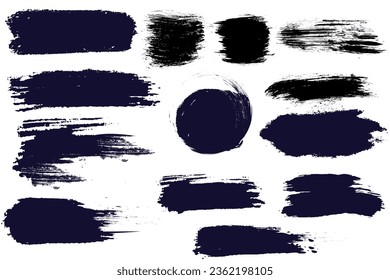 Set of different ink paint brush stroke banners isolated on white background. Grunge backgrounds.  A collection of vector black lines, for grunge design and decor. Vector illustration