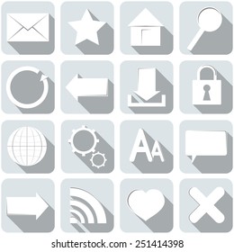 A set of different Internet and browser icons.