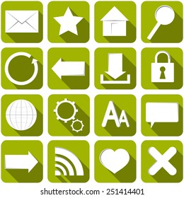 A set of different Internet and browser icons.