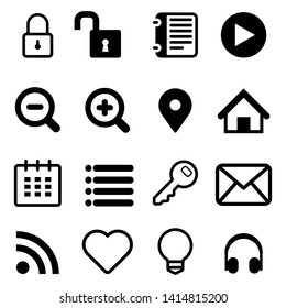 Set of different internet signs on white background