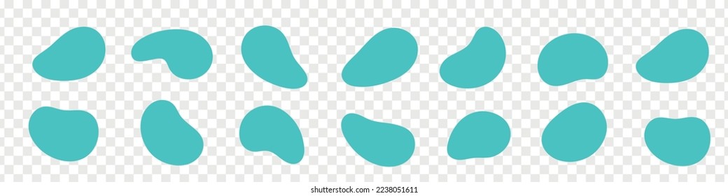 Set of different irregular dynamic blob form. Organic waves, shapes. Flat vector illustration