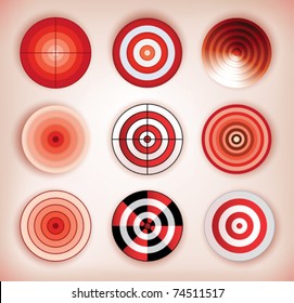 Set aus verschiedenen, isolierten Dartbrettern