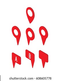 Set of different isometric map pointers.