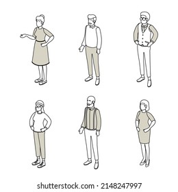 Set Different Isometric People On White Stock Vector (Royalty Free ...