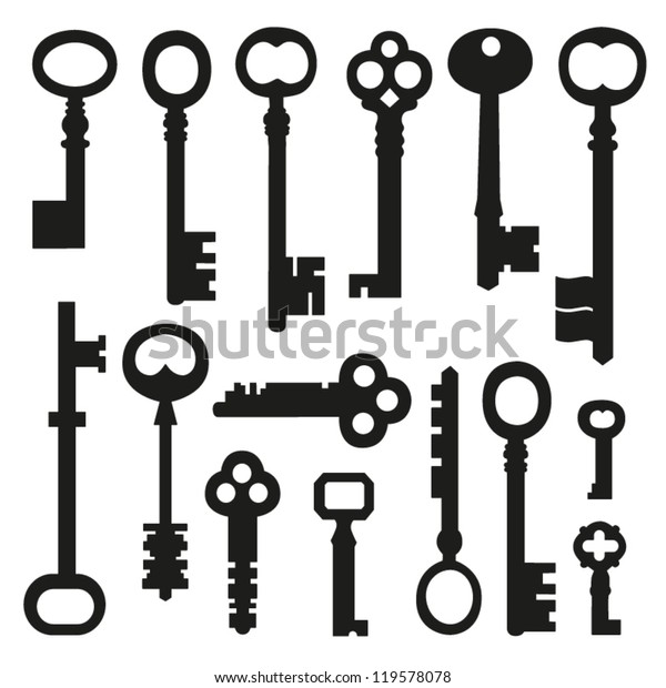 Set Different Key Shape Vector Illustration Stock Vector (Royalty Free) 119578078