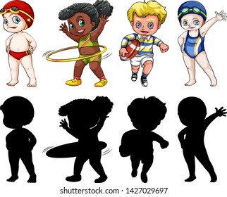 Set Of Different Kids Illustration