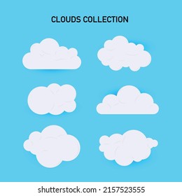 Set of different kinds of clouds - Vector illustration