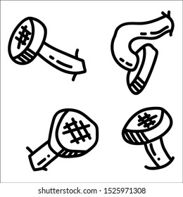 Set of different kinds of nails.Outline illustration.