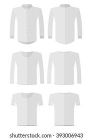 Set of different kinds protective white work wear.Conceptual image of work wear for builder.Cartoon flat vector illustration. Objects isolated on a background. 