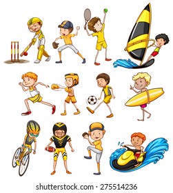 Set of different kinds of sports