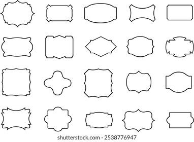 Conjunto de diferentes etiquetas aisladas sobre fondo blanco