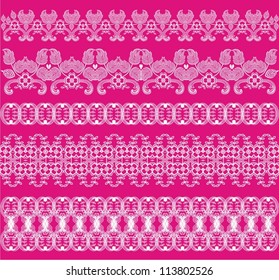  Set of different lace patterns.