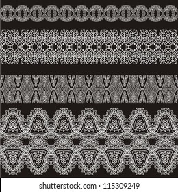 Set of different lace patterns.