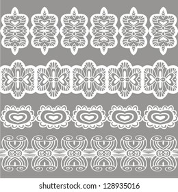 Set of different lace patterns.