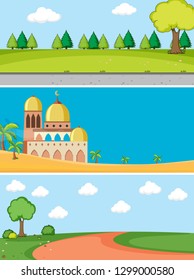 Set of different landscape illustration