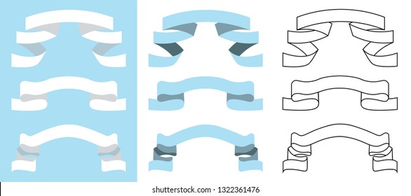 a set of different lettering ribbons in different colors for your design