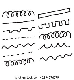 Set of different line isolated on white background