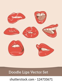 Set of different lips, illustration