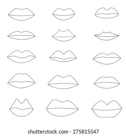 set of different lips size and shape