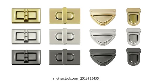 A set of different locks for bags. Vector illustration