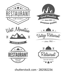 Set of different logo, label, emblem, badge and logotype elements for restaurant, cafe, cafeteria, bar or company