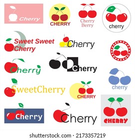 a set of different logos with cherry