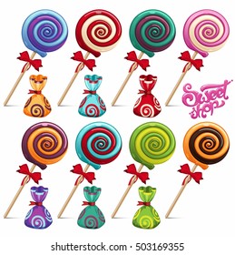 Set of different lollipops