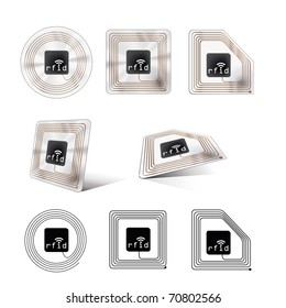 A set of different looking rfid chips