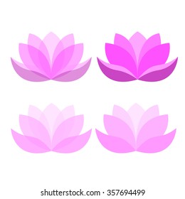 Set of  different  of lotus flower