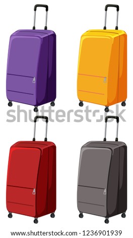 Set of different luggage illustration