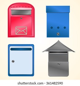 Set of different mailboxes