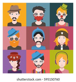 set of different male avatars