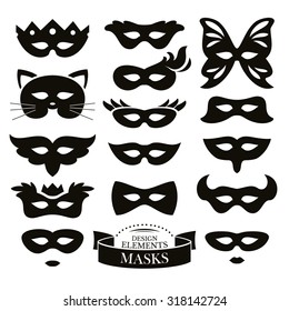 Set of different masks vector illustration