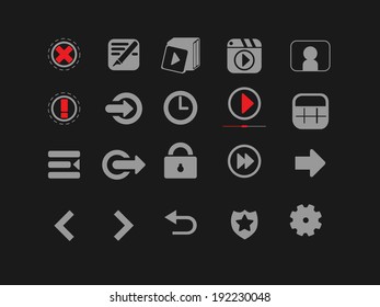 set of different media icons. 