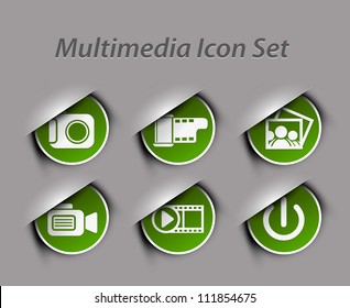 Set of different Media Icons graphics for web design