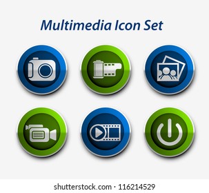 Set of different Media Icons graphics for web design