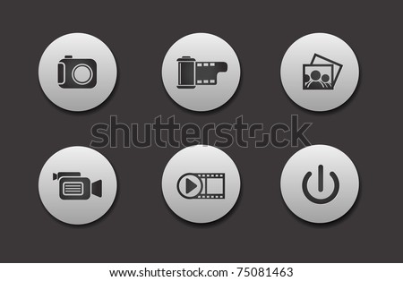 Set of different Media Icons graphics for web design