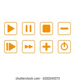 Set of different media icons. Vector illustration