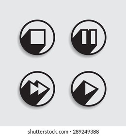 Set of different media icons. Vector illustration