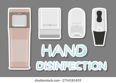 Conjunto de diferentes modelos de desinfectante en dispensador de jabón para desinfección, desinfección que consiste en desinfectante accesorio en dispensador de jabón, desinfectante en dispensador de jabón es la principal prevención de desinfección
