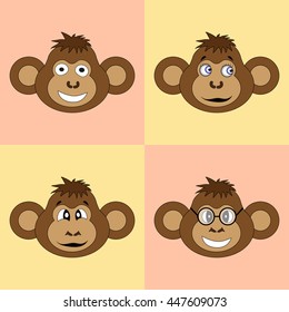 The set of different monkeys EPS 10