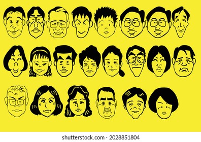 Set of Different moods icons.
Editable eps 10  file.